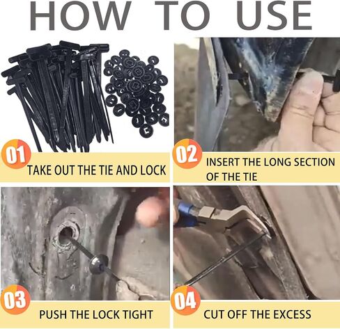 Nylon Universal Cable Tie Buckle, Locking Zip Ties Holder with Pin & Button Design, Suitable for Car Daily Auto Fixing (50PCS) in Kuwait