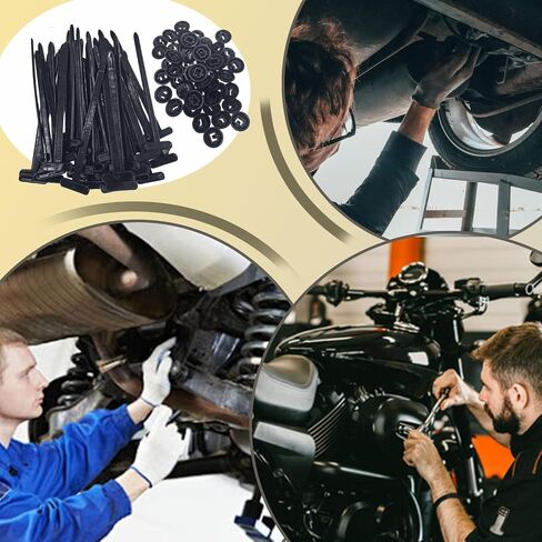 Nylon Universal Cable Tie Buckle, Locking Zip Ties Holder with Pin & Button Design, Suitable for Car Daily Auto Fixing (50PCS) in Kuwait