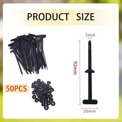Nylon Universal Cable Tie Buckle, Locking Zip Ties Holder with Pin & Button Design, Suitable for Car Daily Auto Fixing (50PCS) in Kuwait