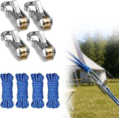 4 Pack Paracord Adjusters, Rope Tensioners with Roller Design for Camping in Saudi Arabia