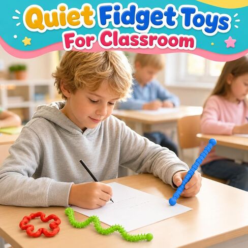30 Pcs Fidget Sticks Toys Bulk for Kids, Quiet Sensory Classroom Prizes in Kuwait