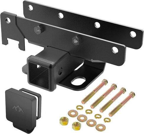 Hitch Receiver 2 inch Adapter Receiver Fits for 4 x 4 inches RV Bumper Square Bumper Beam Level Trailer Towing Purpose (Upgrade Include Cover) in Kuwait