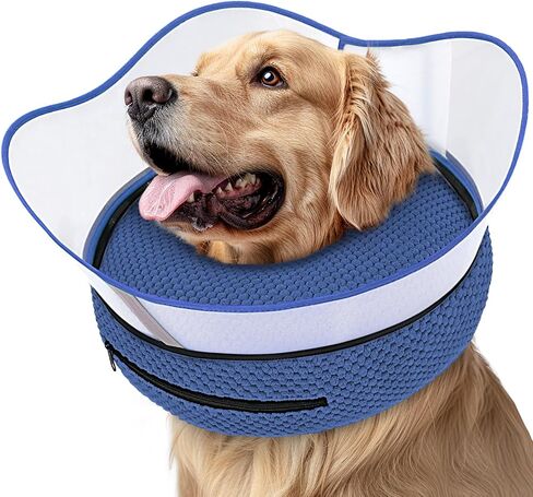 Supet Raised Inflatable Dog Cone Collar to Stop Licking, Soft Dog Cone Alternative for Small Medium Large Dogs, Doggie Donut Collar After Surgery in Kuwait