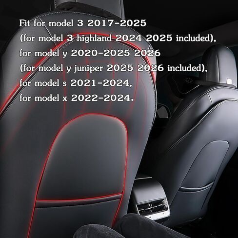 for Tesla Accessories Seat Back Kick Protectors for Kids, Kick Mats Leather Back Seat Cover Protect from Mud, Stains, Scratches Fit for Model Y X S 3 (2PCS) in Kuwait