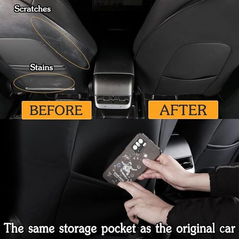 for Tesla Accessories Seat Back Kick Protectors for Kids, Kick Mats Leather Back Seat Cover Protect from Mud, Stains, Scratches Fit for Model Y X S 3 (2PCS) in Kuwait