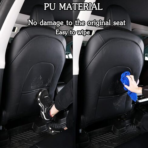 for Tesla Accessories Seat Back Kick Protectors for Kids, Kick Mats Leather Back Seat Cover Protect from Mud, Stains, Scratches Fit for Model Y X S 3 (2PCS) in Kuwait