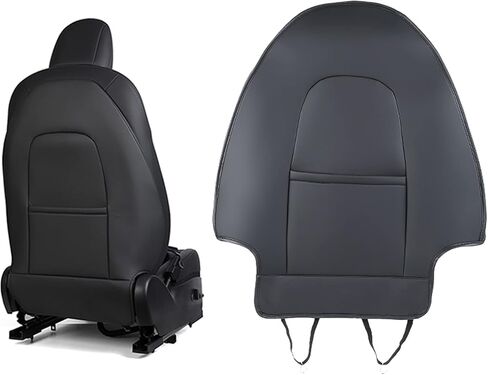 for Tesla Accessories Seat Back Kick Protectors for Kids, Kick Mats Leather Back Seat Cover Protect from Mud, Stains, Scratches Fit for Model Y X S 3 (2PCS) in Kuwait