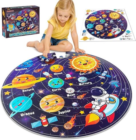 UNGLINGA 70 Piece Solar System Floor Puzzles for Kids Ages 3-5 4-6 6-8 in Kuwait