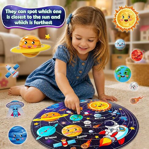 UNGLINGA 70 Piece Solar System Floor Puzzles for Kids Ages 3-5 4-6 6-8 in Kuwait