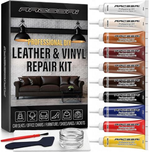 ARCSSAI ARCSSAL Leather Repair Kit for Furniture, Sofa, Jacket, Car Seats and Purse. Super Easy Instructions to Match Any Color, Restore Any Material, Bonded, Italian, Pleather, Genuine in Saudi Arabia