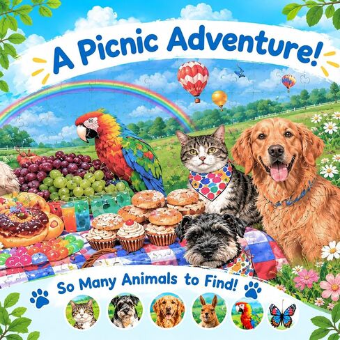 48Pcs Jumbo Floor Puzzle, 3x2Ft Animals Puppy Toy for Toddlers in Kuwait