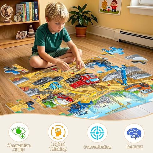 Jumbo Floor Puzzles for Kids Ages 3-5, 48 Piece Construction Site Puzzles in Saudi Arabia