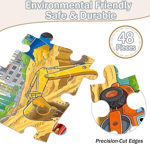 Jumbo Floor Puzzles for Kids Ages 3-5, 48 Piece Construction Site Puzzles in Saudi Arabia