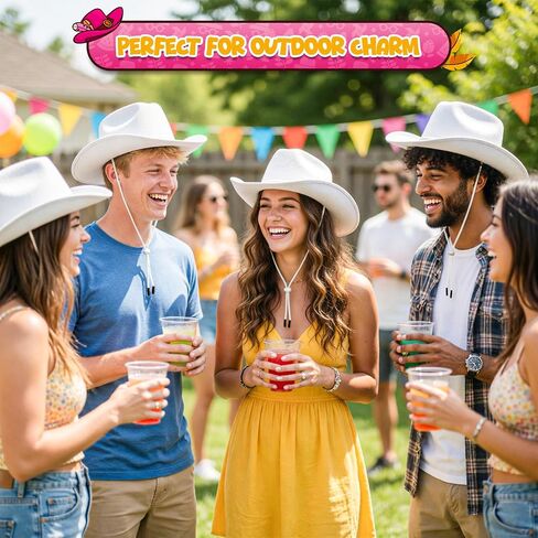 4E's Novelty Cowboy Hat for Women & Men, Felt Cowgirl Hat for Adults, Western Party Dress Up Accessories in Kuwait