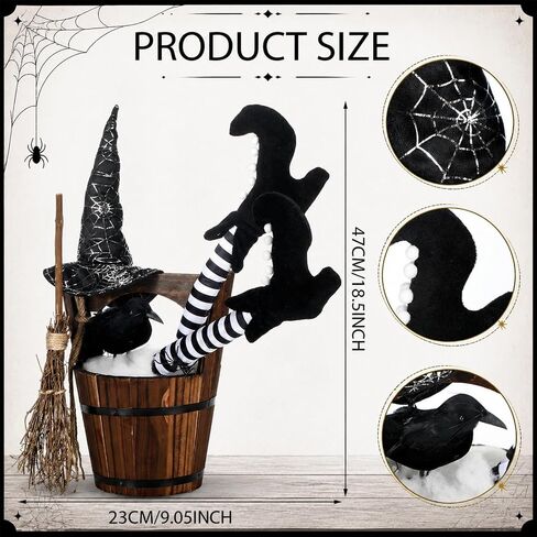 Cinnvoice Witch Halloween Decor Indoor, Witch Halloween Table Centerpiece in Kuwait