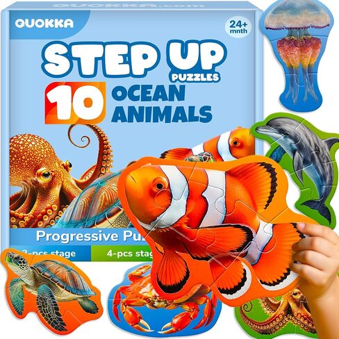 Step Up Puzzles for Kids Ages 3-5 - 40 Realistic Toddler Puzzles Ages 2-4 in Kuwait