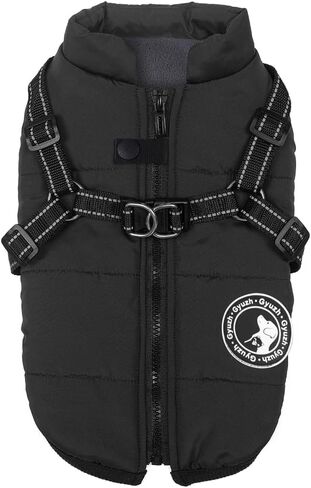 Gyuzh Dog Coat with Harness Puppy Coats Small Dog Harness Jacket Winter Waterproof Jackets for Smal Medium Large Dogs in Kuwait