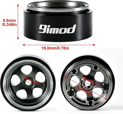 0.7 Beadlock Wheels Aluminum SCX30 Wheels for Axial 1/30 Crawler Upgrades in Saudi Arabia
