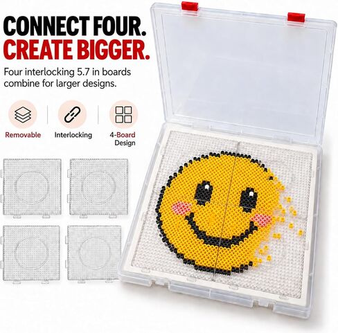 Svartur 5mm Fuse Bead Board Project Holder with 4 Clear Pegboards (Beads not Included) in Kuwait