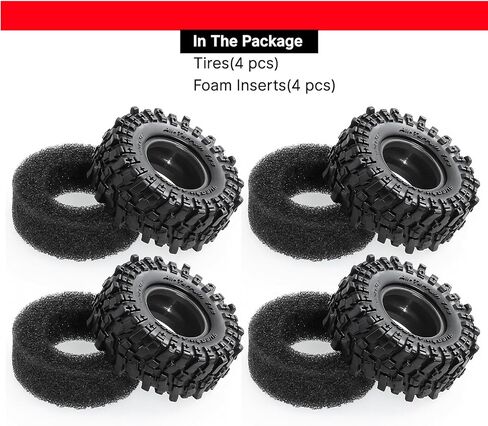 STMU 0.7" Cling On RC Crawler Tires 40x16mm Fits Axial SCX30 Redcat Ascent-32 1/30 1/32 RC Cars Compatible with 0.7" Beadlock Wheels (0.7Tires) in Saudi Arabia