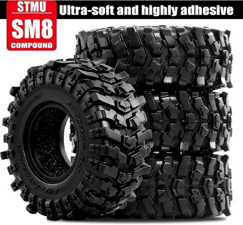 STMU 0.7" Cling On RC Crawler Tires 40x16mm Fits Axial SCX30 Redcat Ascent-32 1/30 1/32 RC Cars Compatible with 0.7" Beadlock Wheels (0.7Tires) in Saudi Arabia