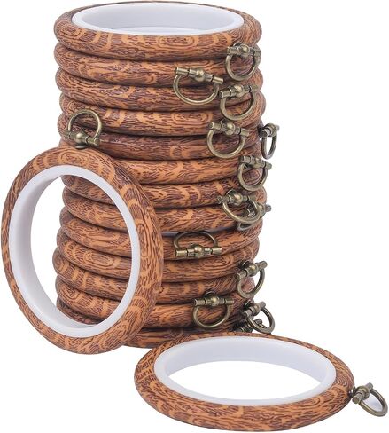 15 Pcs 3.4 Inch Embroidery Hoop Set, Imitation Wood Rubber Cross Stitch Hoops, Round Sewing Frames for DIY Crafts, Art Projects, and Gift Making in Kuwait
