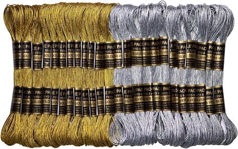 LE PAON Embroidery Floss Metallic Thread (Gold and Silver Series) in Kuwait