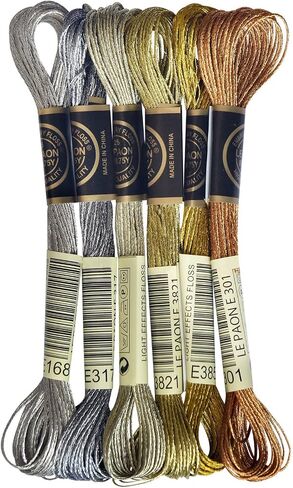 LE PAON Embroidery Floss Metallic Thread (Gold and Silver Series) in Kuwait