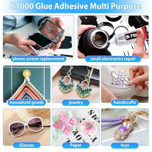 Cruzix B-7000 Super Adhesive Glue, Industrial Strength B7000 Glues Paste for Rhinestones Crafts, Clothes Shoes, Fabric, Jewelry Making, Cell Phones, Tablet, Wood, Rubber, Leather (2x50 ml/1.68 oz) in Saudi Arabia