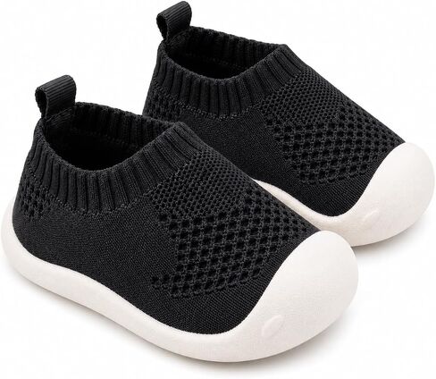 Baby First-Walking Shoes 1-4 Years Kid Shoes Trainers Toddler Infant Boys Girls Soft Sole Non Slip Cotton Canvas Mesh Breathable Lightweight TPR Material Slip-on Sneakers Outdoor in Kuwait