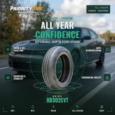 Haida HD302EVT All-Season Touring Radial Tire-155/70R12 155/70/12 155/70-12 73Q BSW Black Side Wall in Saudi Arabia