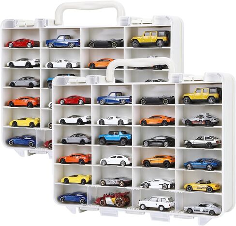 Saichotoy Storage Case for Hot Wheels, 48-Slot Carrying Display Case, Beige in Saudi Arabia