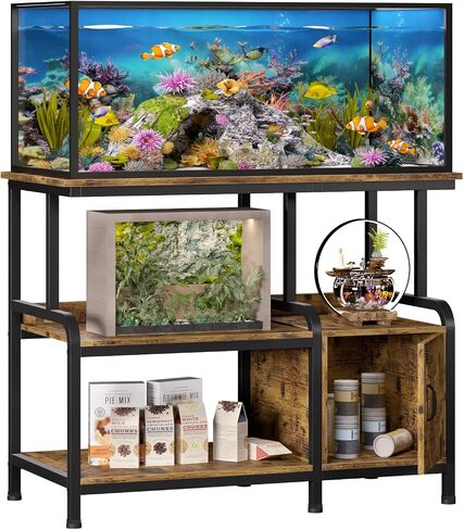 29-37 Gallon Aquarium Stand,36.8"x15.7" Fish Tank Stand with Storage Cabinet, 750 lb Heavy Duty Steel Frame, 3-Tier Aquarium Table for Terrarium and Reptile Tanks in Kuwait