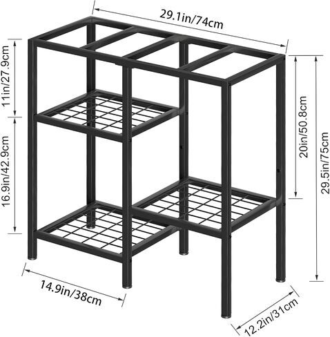 CADUKE Aquarium Stand 20 Gallon, Metal Fish Tank Stand, Aquarium Rack Stand for Fish Tank Accessories , 3 Tier Turtle Reptile Terrarium Stand for Living Room Office in Kuwait