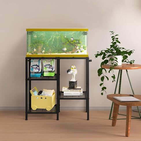 CADUKE Aquarium Stand 20 Gallon, Metal Fish Tank Stand, Aquarium Rack Stand for Fish Tank Accessories , 3 Tier Turtle Reptile Terrarium Stand for Living Room Office in Kuwait