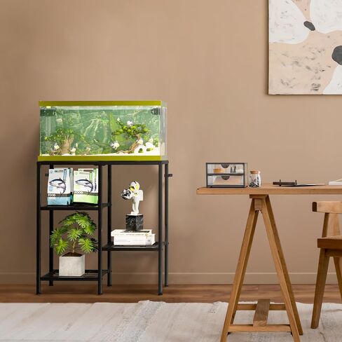 CADUKE Aquarium Stand 20 Gallon, Metal Fish Tank Stand, Aquarium Rack Stand for Fish Tank Accessories , 3 Tier Turtle Reptile Terrarium Stand for Living Room Office in Kuwait
