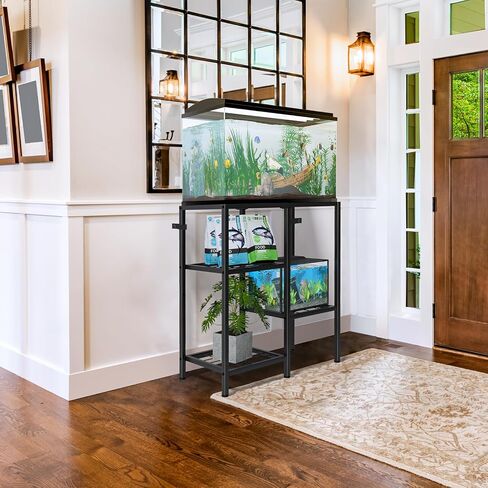 CADUKE Aquarium Stand 20 Gallon, Metal Fish Tank Stand, Aquarium Rack Stand for Fish Tank Accessories , 3 Tier Turtle Reptile Terrarium Stand for Living Room Office in Kuwait