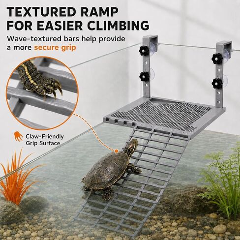 Adjustable Hanging Turtle Basking Platform with Ramp & Feeding Tray in Kuwait