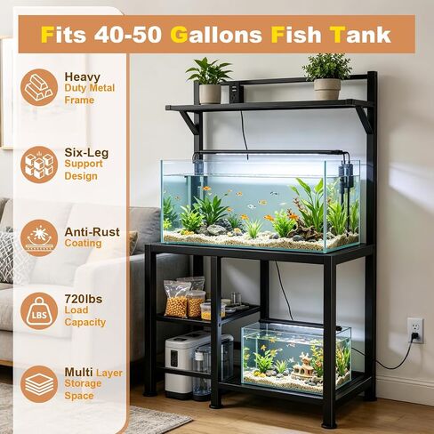 40 Gallon Fish Tank Stand with Power Outlet,Adjustable Shelf in Kuwait