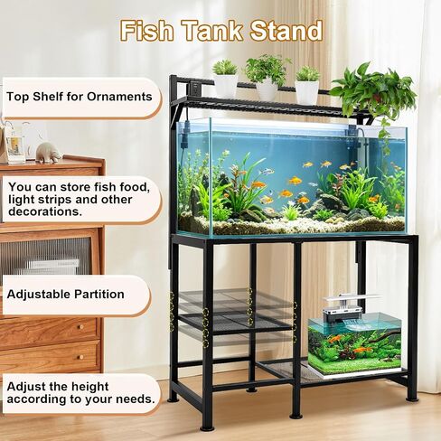 40 Gallon Fish Tank Stand with Power Outlet,Adjustable Shelf in Kuwait