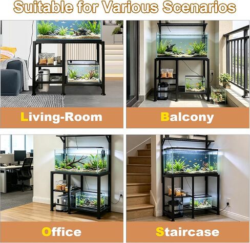 40 Gallon Fish Tank Stand with Power Outlet,Adjustable Shelf in Kuwait