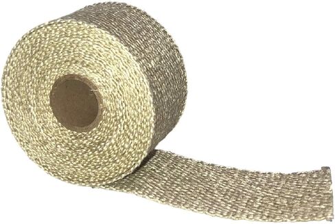 ZetexPlus 2 inches x 15 feet Black Exhaust Header Wrap, Fiberglass Heat Tape, High Temp Exhaust Tape, Muffler Pipes, Motorcycle Exhaust Heat Wrap, Made in USA in Kuwait