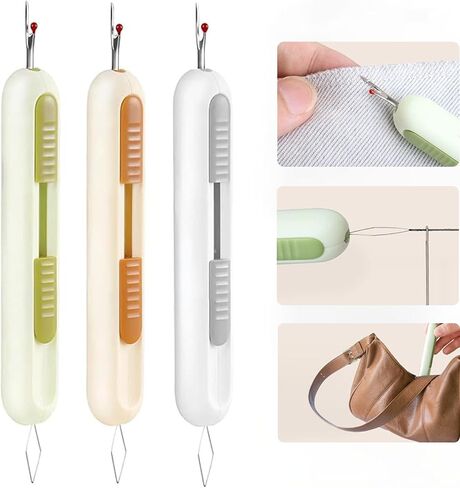 3 Pack Dual Function Seam Ripper and Needle Threader Compact Design Needle Threaders for Hand Sewing Threaders for Sewing Perfect for Easy Stitch Removal and Threading Needles Efficient Seam Ripping in Kuwait