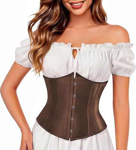 Underbust Corsets for Women Black Corset Top Waist Trainer Fashion Bustier Plus Size Corset in Kuwait
