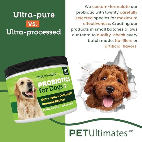 Pet Ultimates Probiotics for Dogs – 22-Species Powder Digestive Support in Kuwait