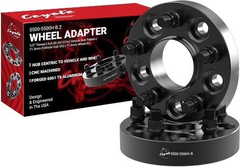 Wheel Accessories Parts 4 Pcs Hub Centric Wheel Spacers Adapters 5x5 5x127 2.00 Inch Thick 71.5mm Hub M14x1.5 14x1.5 Thread Stud Fits Jeep Gladiator ｜ Grand Cherokee ｜ Wrangler in Kuwait