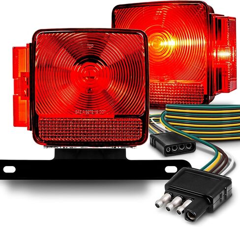 TRUE MODS LED Boat Trailer Light Kit [DOT FMVSS-108] [SAE AIS2T2/APC/L] [TBT] [IP67 Waterproof] License Plate Brake Taillight 4Pin Wiring Harness for Towing Over & Under 80" Motorcycle Utility Flatbed in Saudi Arabia
