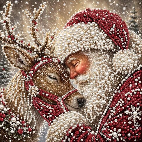 Christmas Santa Claus Deer Pearl Art Kits for Adults,Pearl Diamond Painting in Kuwait