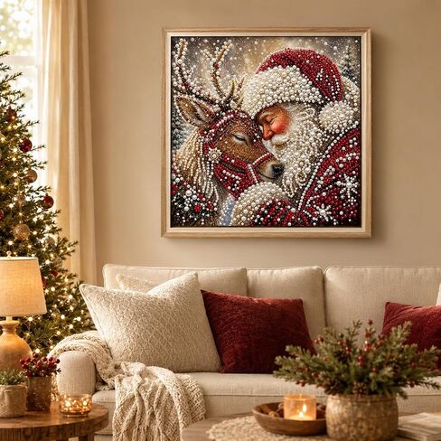 Christmas Santa Claus Deer Pearl Art Kits for Adults,Pearl Diamond Painting in Kuwait