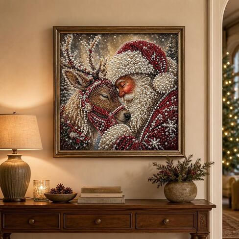 Christmas Santa Claus Deer Pearl Art Kits for Adults,Pearl Diamond Painting in Kuwait